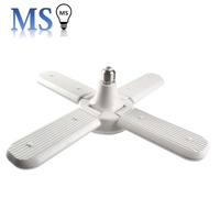 Plafonnier LED pliable à trois pales, économie d'énergie, ampoule SMD E27 réglable, 3, 4 ou 5 pales de ventilateur, pour usage résidentiel intérieur