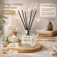 Ensemble cadeau de parfum de luxe AIKUN, étiquette personnalisée, hôtel, ambiance de détente, bougie naturelle à la cire de soja sans BPA, diffuseur de roseaux