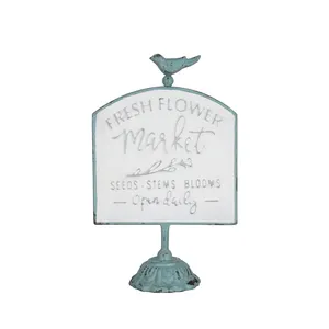 HYKING Rustic Antique Fresh Flower Market Tin Sign Tabletop Decoration