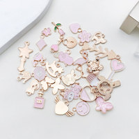 Pendentif en alliage rose en forme de goutte d'huile, fait main, pour boucles d'oreilles, colliers et autres créations DIY