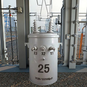 Transformateur monophasé 10-15 kVA monté sur socle, double tension 10 kV/11 kV, sortie 480 V, fréquence 50 Hz, entrée 13,2 kV, ONAN <span class=keywords><strong>Yzn11</strong></span> - Product Image 2