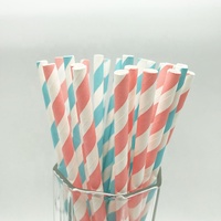 Paille en papier kraft biodégradable standard de différentes couleurs et conceptions adaptées aux boissons chaudes et froides