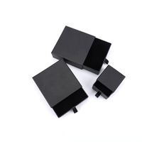 Boîtes à bijoux personnalisées pour bagues, bracelets, boucles d'oreilles et colliers, boîte à bijoux en papier kraft noir épais, ensemble d'emballage cadeau pour bijoux