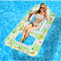 Hamac flottant gonflable de luxe pour piscine, chaise longue aquatique pour adulte, siège en maille, radeau de natation pour plage, fête, complexe hôtelier, jardin et piscine