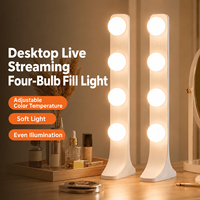 Lampe LED à panneau 4 rangées pour bureau, éclairage d'appoint (lot de 2) pour diffusion en direct, appels vidéo, photographie et maquillage