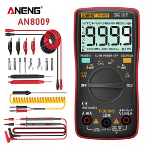 Цифровой мультиметр ANENG AN8009 PRO, транзисторный конденсатор, True-RMS, Автомобильный Электрический измеритель емкости, температуры, диода