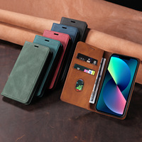 Étui de téléphone en cuir PU Folio pour Samsung Galaxy S26 S25 S24 S23 Ultra S22 S10 A51 avec fermeture dissimulée et fenêtre coulissante pour le pouce, design minimaliste
