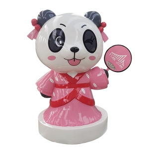 Sculpture de panda en fibre de verre pour extérieur, sur pied, design personnalisé pour la décoration de centre commercial - Product Image 5