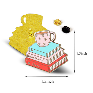 Ghim Cài Tráng Men Giờ Trà Cuối Tuần Ghim Cài Ve Áo Đọc Sách Và Người Yêu Trà Huy Hiệu Tùy Chỉnh Thời Trang Châu Âu Và Mỹ - Product Image 4