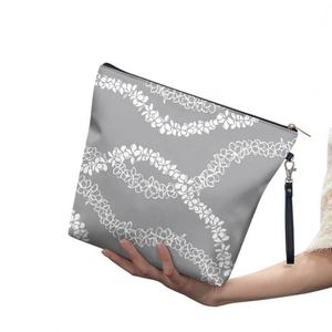 Bolsa de cosméticos para mujer, bolsas de maquillaje de viaje con flores Puakenikeni, neceser portátil, organizador de gran capacidad, bolsa de belleza con cremallera - Product Image 5