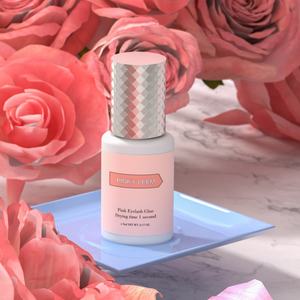 Colle à cils Pinky Leem imperméable 0,3 0,5 1 seconde rapide 8 semaines, adhésif sensible à l'humidité 25-75 1s, colle à cils rose - Product Image 1