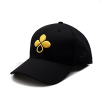 Gorras deportivas para hombre con logotipo personalizado y bordado para golf, Parche de PVC de goma, poliéster, perforación láser, ajuste seco