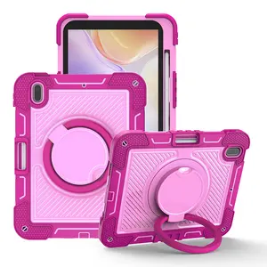 China Heavy Duty Rugged Grip Handle Case for iPad 10th Generation Rotate Cover Case 10.9 Inch Pink