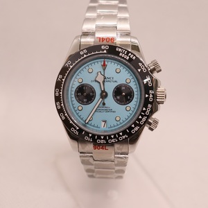 Montre à quartz personnalisée pour homme, de luxe, résistante à l'eau 3 ATM, en acier inoxydable, cadran bleu rond - Product Image 2