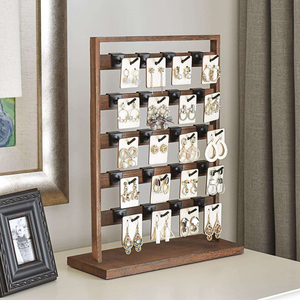 Vertical Wooden Jewelry Tower with 5-layer <b>Earring</b> <b>Hooks</b>, Storage Rack, Suitable for <b>Earring</b> Storage Rack and Jewelry Display - Product Image 1