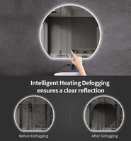Miroir mural intelligent demi-lune réglable avec éclairage LED, idéal pour la salle de bain, la décoration d'hôtel et la maison, parfait pour se maquiller et se préparer