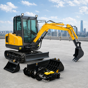 Mini-excavatrice de 1,5 tonne avec moteur, bras à rotation zéro, attache rapide hydraulique pour projets d'aménagement paysager, mini-excavatrice économique - Product Image 1