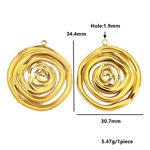 Stainless Steel Heart Pendant Gold Plated For <b>Necklace</b> Making Jewelry Findings Components Wholesale - Product Image 2