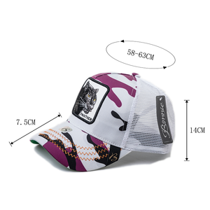 Cappello Trucker Bonnie a 6 Pannelli in Rete Traspirante Unisex per Adulti Casual Primavera Estate con Ricamo sul Pannello Frontale - Product Image 1