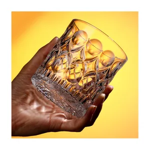 Özel logo viski tumbler cam lüks ağır baz içme elmas viski tadımı cam eski moda viski bardağı seti