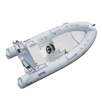 HAOHAI Certifié CE, Bateau pneumatique léger et stable de 4,3 m (14,1 pieds) en fibre de verre RIB430, pour 6 personnes, idéal pour la plongée