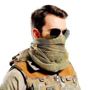 Factory custom outdoor tactical net Summer Sun protection breathable bib square CS camouflage hunting mesh mask