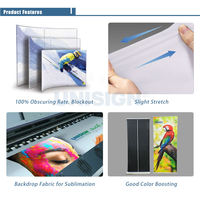 Toile textile noire de 5,05 m de largeur maximale pour impression par sublimation UV, système de supports d'exposition SEG