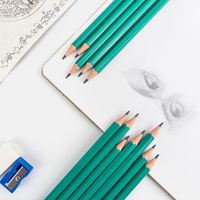 Crayon hexagonal vert promotionnel de haute qualité EN71-3 sans bois HB pour enfants et étudiants avec gomme