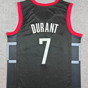 Nouveaux styles et haute qualité, <span class=keywords><strong>basket</strong></span>-ball pour hommes, broderie cousue, noir et blanc # 7 maillots des <span class=keywords><strong>Rockets</strong></span> <span class=keywords><strong>de</strong></span> <span class=keywords><strong>Houston</strong></span> <span class=keywords><strong>de</strong></span> Kevin Durant - Product Image 1