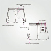 Shorts de surf performants extensibles 4 directions avec taille élastique, anti-frottement, pour sports nautiques, 100 % polyester