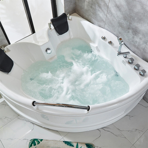 Bồn Tắm Bồn Tắm Góc 2 Người Bằng Nhựa Acrylic Bồn Tắm Mát Xa Trị Liệu Nhiều Màu Led Phun Nước Cho Người Lớn - Product Image 2