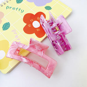 الرخام الباستيل النيون البلاستيك مشبك شعر مخلب 2023 الكورية مخصص الاكريليك الجوف مستطيل مشبك شعر كليب للنساء إكسسوارات الشعر - Product Image 4