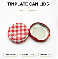 Tapa Metálica de Hojalata de Grado Alimenticio de 53 mm, Libre de BPA, Personalizable en Tamaño, Color y Diseño, a Prueba de Fugas y Niños, de Alta Calidad