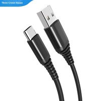 Saluran Data USB2.0 ke tipe-c OTG dengan pengisian daya Cepat 3A dan jaket PVC untuk kotak Carplay navigasi mobil Carlife bahan aluminium