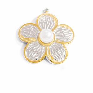 Breloque en acier inoxydable pour la fabrication de bijoux, zircon, or 18 carats, couleurs mélangées, marguerite, œil, papillon, coquillage, cœur bombé, pendentif - Product Image 2