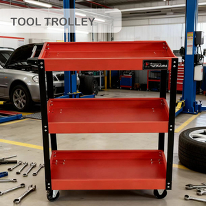 Xe đẩy 3-kệ thép dịch vụ công cụ giỏ hàng dịch vụ giỏ hàng carrito de herramientas thép tiện ích giỏ hàng cho nhà để xe thép tiện ích - Product Image 4