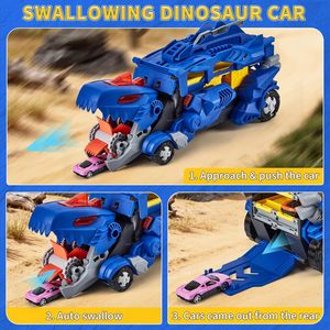 Jouet de transport à friction EPT pour tout-petits, <span class=keywords><strong>camion</strong></span> monstre dinosaure de course avec 2 voitures - Product Image 3