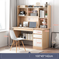 Bureau d'ordinateur compact avec étagère et étagères intégrées, poste de travail de bureau à domicile moderne pour configuration PC, bureau d'étude peu encombrant