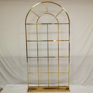 ซุ้มแต่งงานสแตนเลสสีทองปรับแต่งได้ ตกแต่งพื้นหลังด้วยตาข่ายโลหะ ขนาด 120 ซม.*240 ซม. ทันสมัย สวยงาม ทนทาน ใช้ตกแต่งบ้าน - Product Image 5