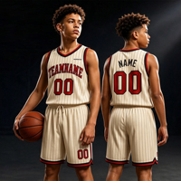 Ensemble d'uniformes de basketball personnalisés pour garçons, maillot de basketball sublimé à rayures fines pour enfants, idéal pour les matchs et l'entraînement des clubs universitaires et juniors