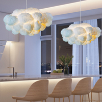 Lampe suspendue DAQIU Nordic Modern Clouds, design créatif, en coton et soie, pour chambre à coucher, idéale pour l'intérieur.