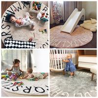 Area Rugs for Living Room Grey Bedroom Baby Circular Carpet Round Rugs Rug for Babys Room Large Fluffy Luxury Carpet for Kids