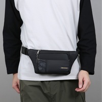 Sac de taille décontracté en tissu Oxford pour hommes, pochette à grande capacité pour l'argent, sac de poitrine polyvalent, simple, pratique et respirant