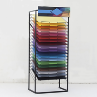 Présentoir en fil métallique autoportant à 10 niveaux pour papier A2 A3 A4, structure KD personnalisée, pour affiches et articles de papeterie en magasin d'art