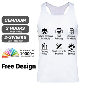 Performance Quick Dry Moisture Wicking Breathable Lightweight Custom Logo Print <strong>Running</strong> Sleeveless <strong>Singlet</strong> for Outdoor Fitness - Product Image 5