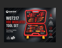 WEIDA WH07317 Ensemble d'outils d'entretien isolés VDE 18 pièces 1000V IEC 60900, jeu de tournevis isolés, pinces et outils de coupe