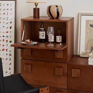 Gỗ sồi cổ điển rắn gỗ ngực của ngăn kéo TV hiển thị lưu trữ lật xuống cửa phòng khách tủ - Product Image 1