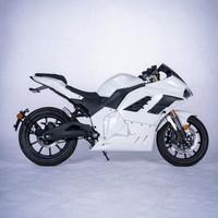 Electric Sportbike Streetbikes 3000W 72V Mid Drive ABS Gold Inverted Fork Radial 4-Piston Chain Drive White >80km/h E-Moto
