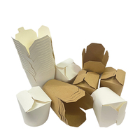 Boîte à lunch en papier écologique recyclable de qualité alimentaire avec logo personnalisé, contenants pour frites, barbecue, café, nouilles de 8 oz, 16 oz, 20 oz