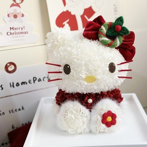Rosas preservadas hechas a mano Hello <span class=keywords><strong>Kitty</strong></span> en caja de acrílico caja de regalo para regalos de Navidad regalos de San Valentín - Product Image 5